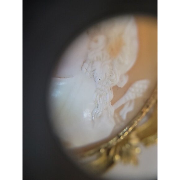 Antique 1900s Hand Carved Shell Cameo Brooch STUNNING - Picture 5 of 16